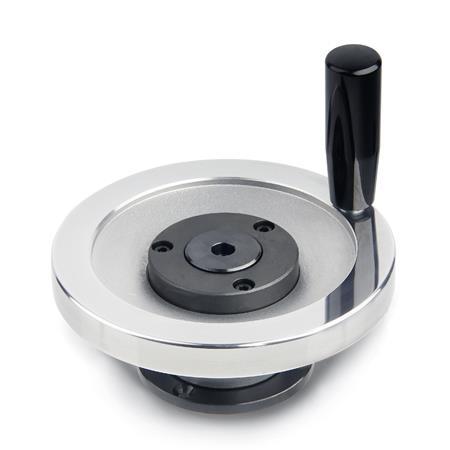 Otto Ganter Safety Handwheel Aluminum Fixed Bearing Flange, GN 327